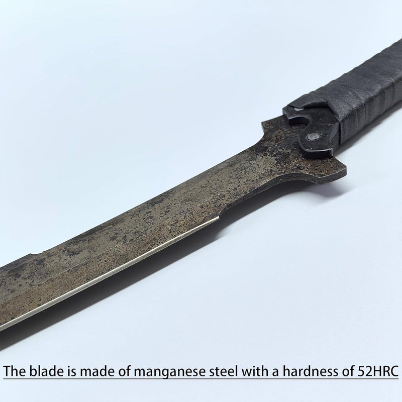 SV Handmade cast Manganese Steel Chopping Blade Sword, Full Tang, Outdoor, Hunting, Camping, Hiking, Survival, with Protective Cover, Multiple Styles to Choose from - Image 5